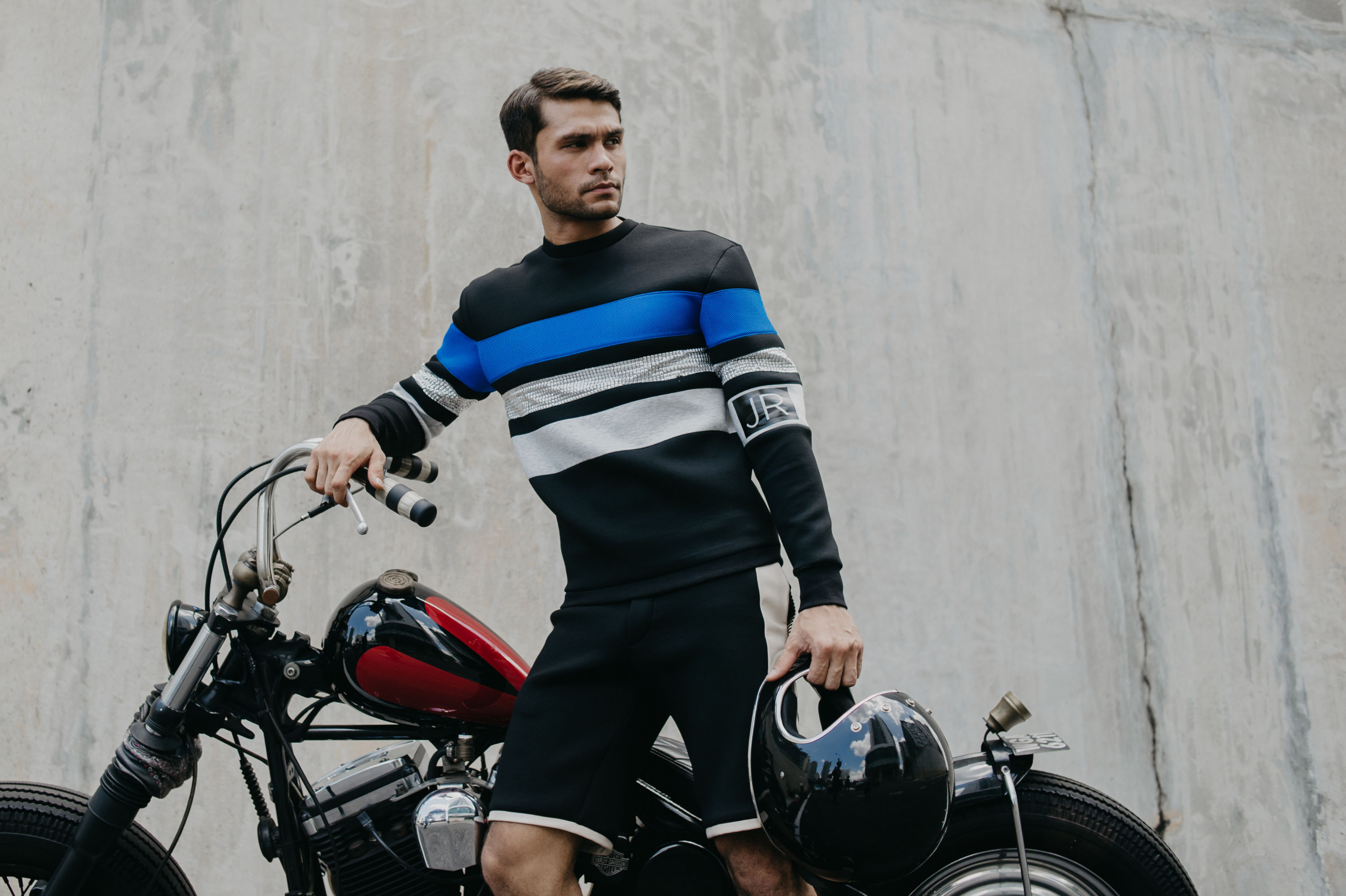 Tri-Colour Neoprene Jumper (Black, Blue And Grey) Tri-Colour Neoprene Jumper (Black, Blue And Grey)
