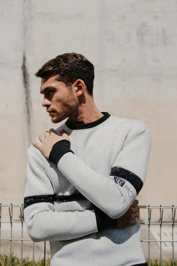 Duo Colour Jumper (Grey With Black)