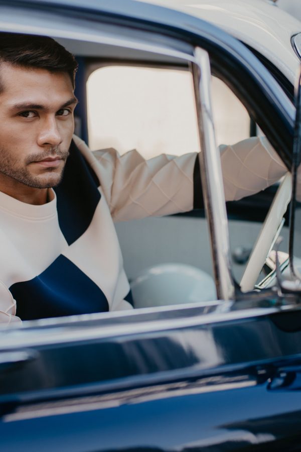 Panels Neoprene Jumper (Beige)