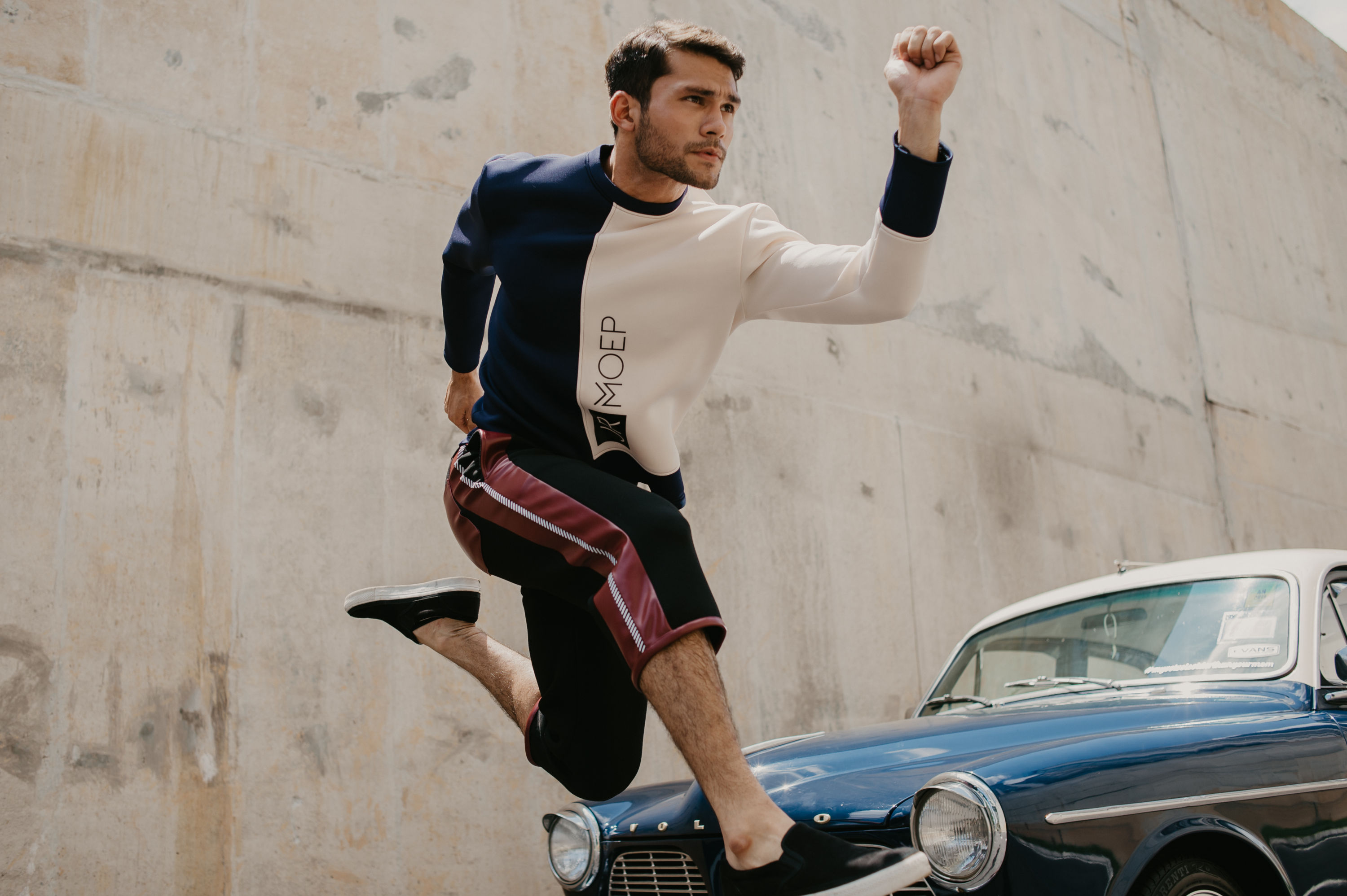 Duo Colour Jumper (Midnight Blue And Beige) Duo Colour Jumper (Midnight Blue And Beige)